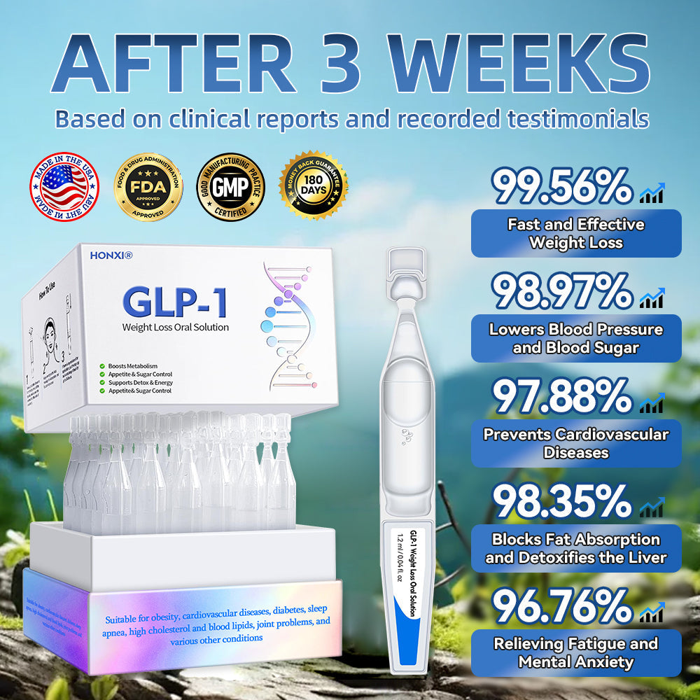Honxi® GLP-1 Weight Loss Oral Solution ✅One dose a day — see results in 7 days👩⚕️Suitable for obesity, cardiovascular diseases, diabetes, sleep apnea, high cholesterol and blood lipids, joint problems, and various other conditions🚀