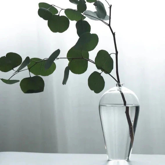 Large Handmade Clear Glass Vase