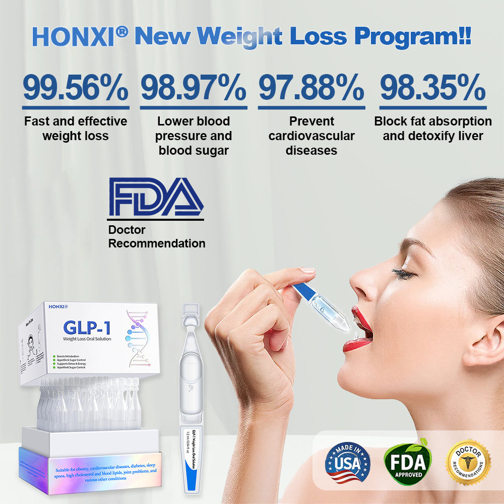 Honxi® GLP-1 Weight Loss Oral Solution ✅One dose a day — see results in 7 days👩⚕️Suitable for obesity, cardiovascular diseases, diabetes, sleep apnea, high cholesterol and blood lipids, joint problems, and various other conditions🚀