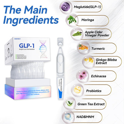 Honxi® GLP-1 Weight Loss Oral Solution ✅One dose a day — see results in 7 days👩‍⚕️Suitable for obesity, cardiovascular diseases, diabetes, sleep apnea, high cholesterol and blood lipids, joint problems, and various other conditions🚀