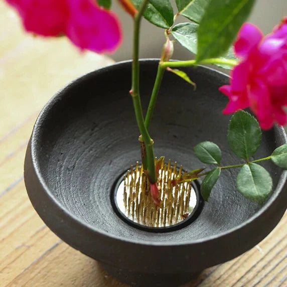 Black and White Ikebana Vase Set